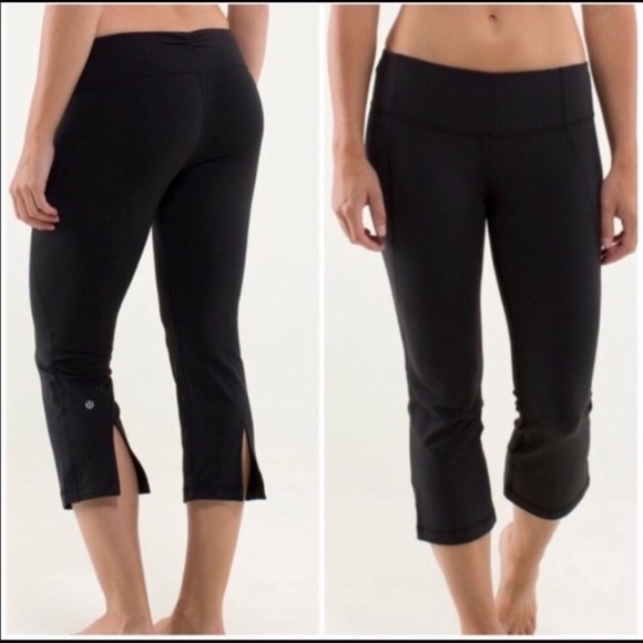 Lululemon Gather & Crow Crop  Full-On Luon in Black 6 - Picture 1 of 6